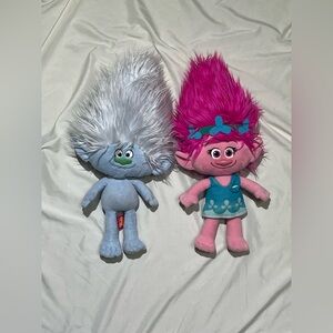 Bundle lot of Trolls Poppy girl & Guy Diamond plush toy dolls